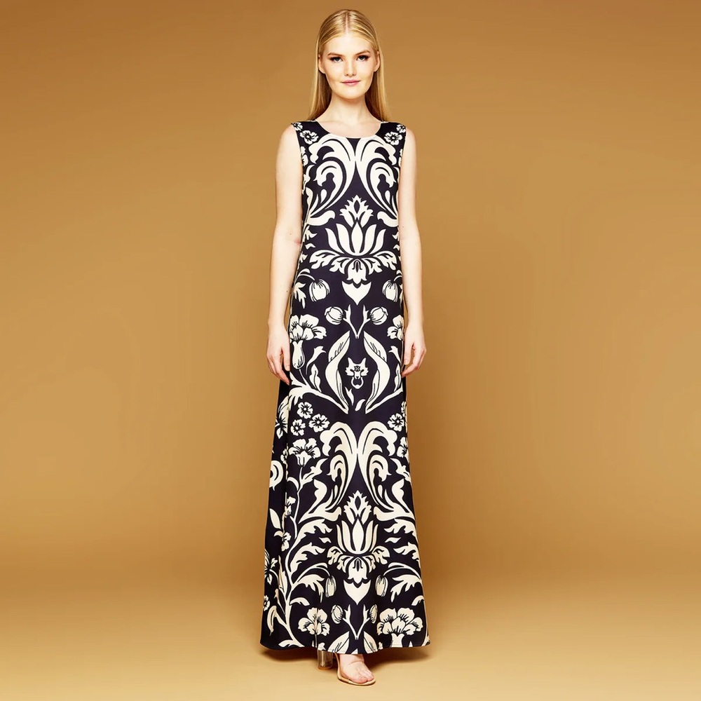 MME.Mink FLEUR Garden Dress Maxi Gown Black white Noir Size Small S - Picture 3 of 6